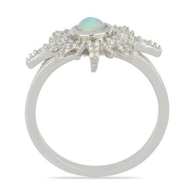 BUY ETHIOPIAN OPAL GEMSTONE CLASSIC RING IN STERLING SILVER
